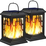 Solar Lanterns Outdoor Waterproof, Hanging Solar Lights 2 Packs | hanging solar powered lights,High conversion solar panel,lasting 8h lighting Weather resistant design, Halloween Decorations