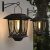 Solar Lanterns Outdoor Waterproof 2 Pack, Glass Auto On/Off LED Hanging Solar Lights, Outdoor Lantern with Wall Mount for Yard Fence Patio – Black