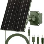 FUTUREZEN 10W Solar Panel for Trail Cameras, DC & USB-C Solar Charger with 10400mAh Battery, 6V/12V Adjustable Output, IP66 Waterproof, 9.8ft Cable