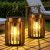 2 Pack Solar Lanterns Outdoor Waterproof, Retro Metal Hanging Lantern | 12-Hr Runtime Outdoor Solar Lantern, Auto On At Dusk, High Bright Hanging Solar Lights for Garden Porch Patio Yard Decor