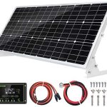 Topsolar 100W 12V Solar Panel Kit Battery Charger 100 Watt 12 Volt Off Grid System for Homes RV Boat + 30A Solar Charge Controller + Solar Cables + Brackets for Mounting